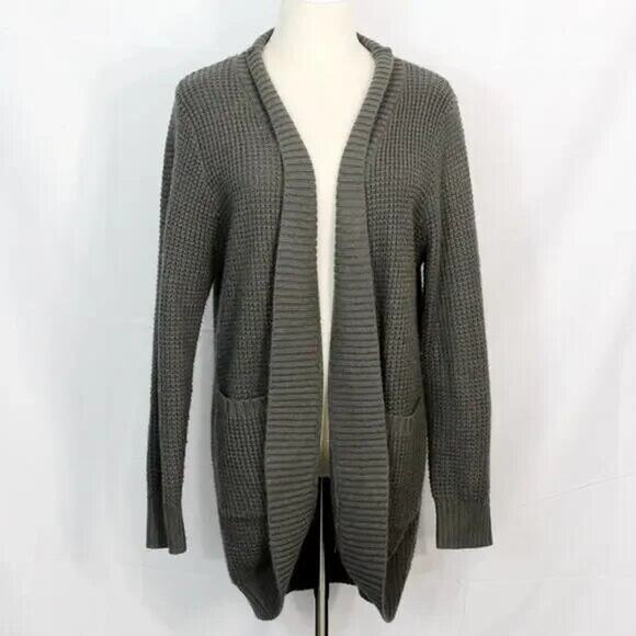 Merokeety Chunky Knit Open Front Grey Cardigan Size XL - Picture 3 of 8